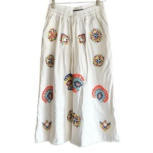 All Things Mochi Sz Small Hand Beaded Embroidered Gaucho Culottes Pants